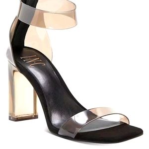 INC high heeled sandals in the color "black fume"